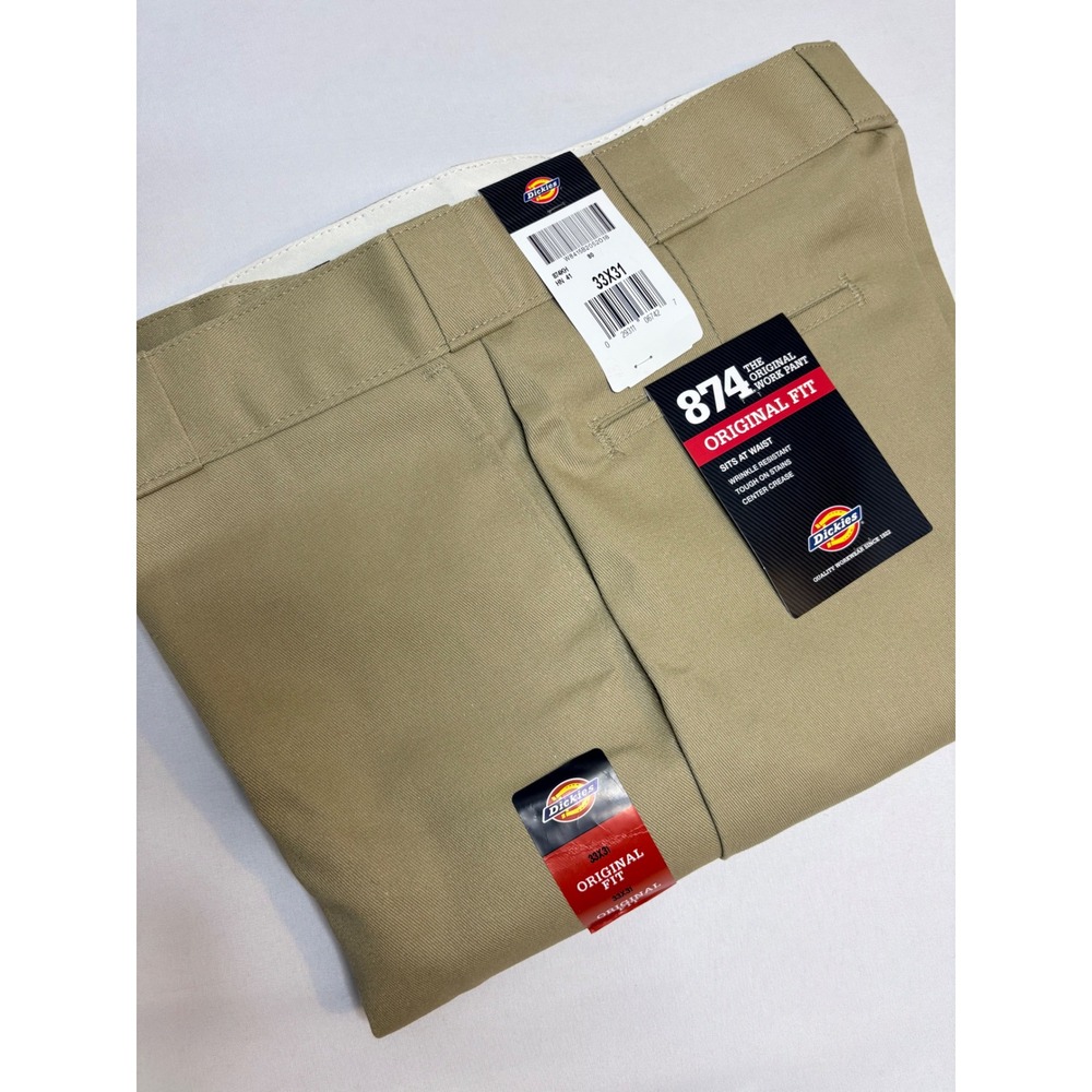 Dickies 874 Original Fit Work Pants Khaki Tan 33x31 NWT 874KH